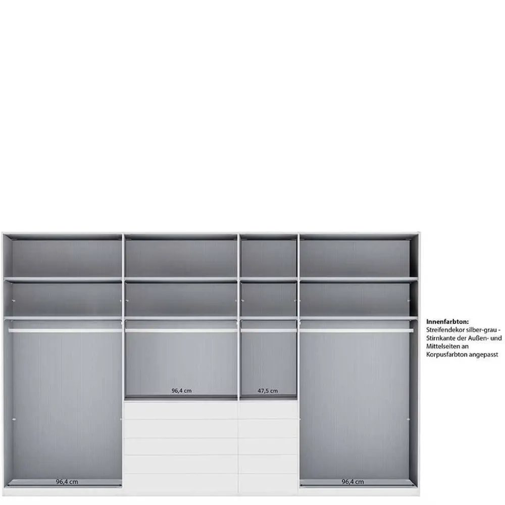Wohnen Kleiderschränke|Schränke<7-türiger Schlafzimmer-Schrank zweifarbig - Korcula