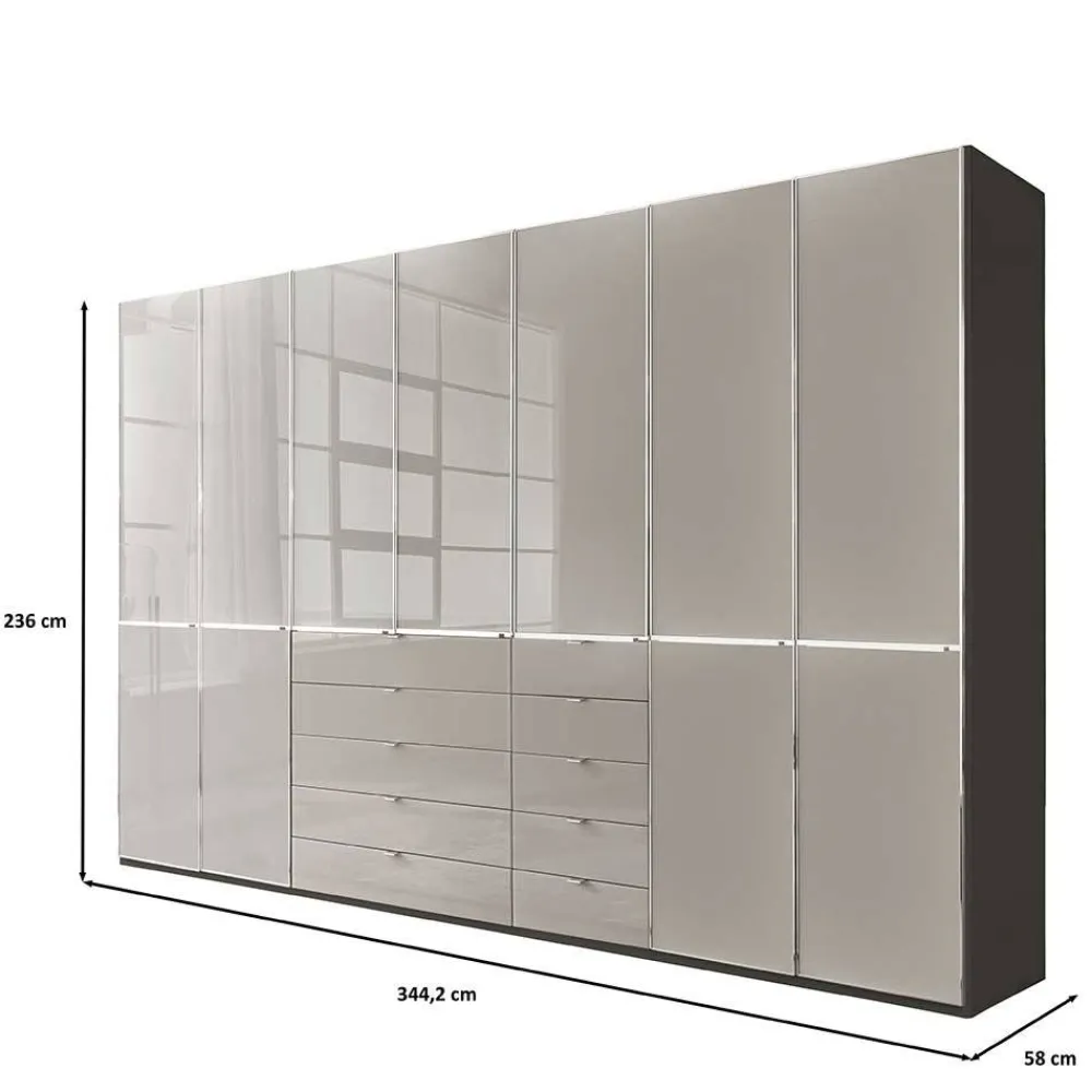 Wohnen Kleiderschränke|Schränke<7-türiger Schlafzimmer-Schrank zweifarbig - Korcula