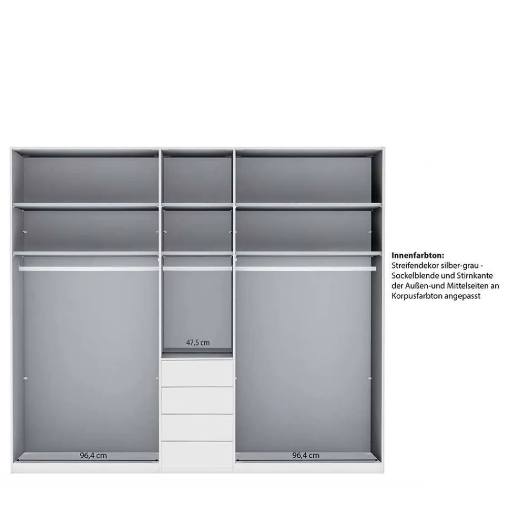 Wohnen Kleiderschränke<5-türiger Schlafzimmer-Schrank 247 cm breit - Pascan