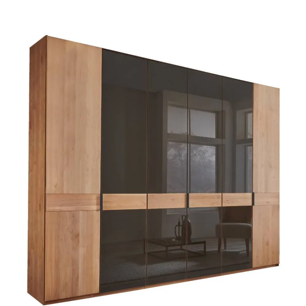 Wohnen Kleiderschränke|Schränke<6-türiger Schlafzimmerschrank mit Glas - Hung