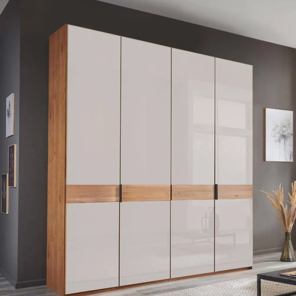 Wohnen Kleiderschränke<4-türiger Schlafzimmer-Schrank teilmassiv - Dilacco