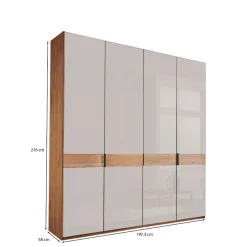 Wohnen Kleiderschränke<4-türiger Schlafzimmer-Schrank teilmassiv - Dilacco