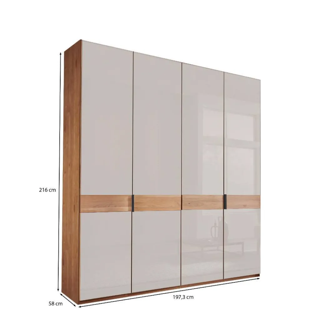 Wohnen Kleiderschränke<4-türiger Schlafzimmer-Schrank teilmassiv - Dilacco
