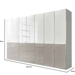 Wohnen Kleiderschränke|Schränke<7-türiger Schlafzimmerschrank zweifarbig - Pascan