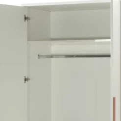 Wohnen Kleiderschränke|Schränke<2-türiger Schlafzimmerschrank in Weiß mit Buche - Eldrus
