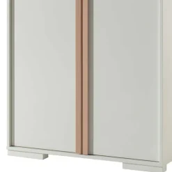 Wohnen Kleiderschränke|Schränke<2-türiger Schlafzimmerschrank in Weiß mit Buche - Eldrus