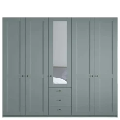 Wohnen Kleiderschränke<5-türiger Schlafzimmerschrank in Graugrün - Rajavo