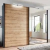 Wohnen Kleiderschränke|Schränke<2-türiger Schwebetürenschrank mit Spiegel - Checky
