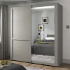 Wohnen Kleiderschränke|Schränke<2-türiger Schwebetüren-Schrank mit Spiegel - Ridonna