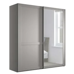 Wohnen Kleiderschränke|Schränke<2-türiger Schwebetüren-Schrank mit Spiegel - Ridonna