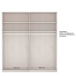 Wohnen Kleiderschränke|Schränke<2-türiger Schwebetüren-Schrank mit Spiegel - Ridonna