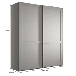 Wohnen Kleiderschränke<2-türiger Schwebetürenschrank mit Metallgriffen - Ridonna