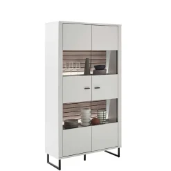 Wohnen Vitrinen<2-türiger Vitrinenschrank mit Metallgriffen - Varzino