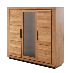 Wohnen Highboards|Vitrinen<3-türiger Wohnzimmerschrank 153x142x40 cm - Vlacoma