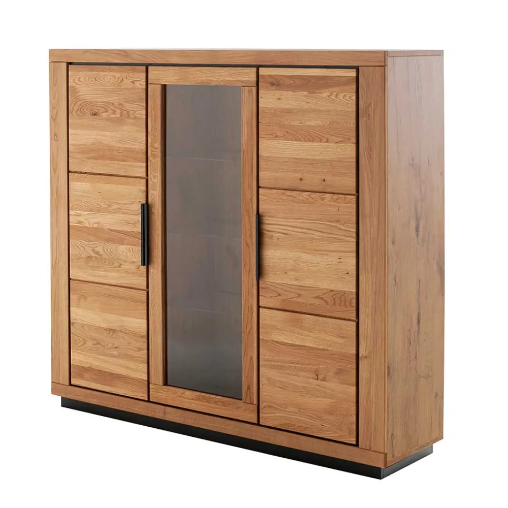 Wohnen Highboards|Vitrinen<3-türiger Wohnzimmerschrank 153x142x40 cm - Vlacoma