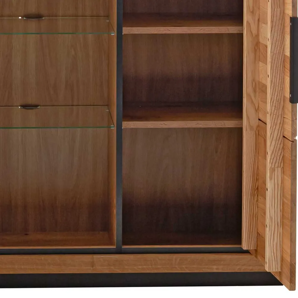 Wohnen Highboards|Vitrinen<3-türiger Wohnzimmerschrank 153x142x40 cm - Vlacoma