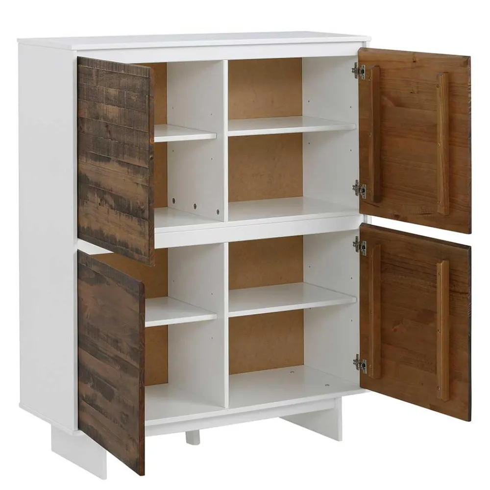 Wohnen Highboards<4-türiges Highboard im Scandi Chic - Chihu