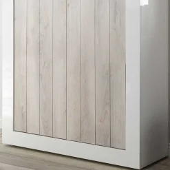 Wohnen Highboards<2-türiges Highboard in Dekor Pinie Weiß - Merenda