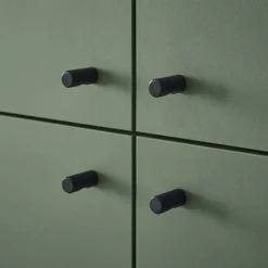 Wohnen Highboards<4-türiges Highboard in Graugrün und Wildeiche - Oliva