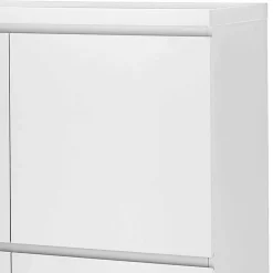 Wohnen Highboards<4-türiges Highboard in Weiß mit Schwarz - Atela