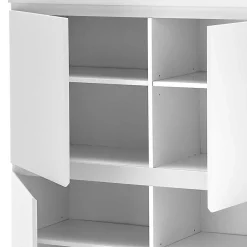 Wohnen Highboards<4-türiges Highboard in Weiß mit Schwarz - Atela