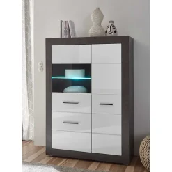 Wohnen Highboards|Vitrinen<3-türiges Highboard mit Glas Einsatz - Istensa