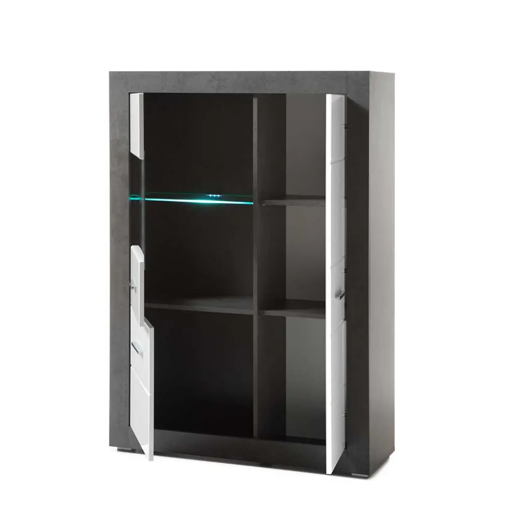 Wohnen Highboards|Vitrinen<3-türiges Highboard mit Glas Einsatz - Istensa