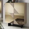 Wohnen Highboards<4-türiges Highboard mit Spiegelglas in Bronze - Razepta