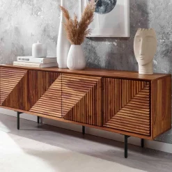 Wohnen Tv & Hifi-Möbel|Lowboards<4-türiges Massivholz Sideboard 140 cm breit - Surin