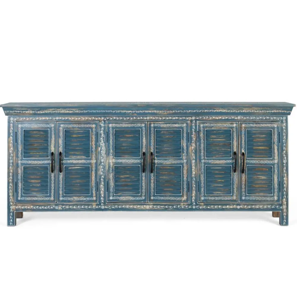 Wohnen Sideboards<6-türiges Sideboard in Blau - Enrossino