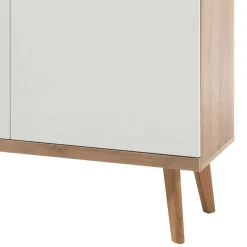 Wohnen Highboards<4-türiges Skandi Highboard in Weiß & Eiche - Cablos