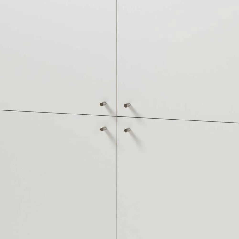 Wohnen Highboards<4-türiges Skandi Highboard in Weiß & Eiche - Cablos