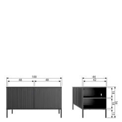 Wohnen Tv & Hifi-Möbel|Lowboards<2-türiges TV Board in Esche Dunkel - Eyes