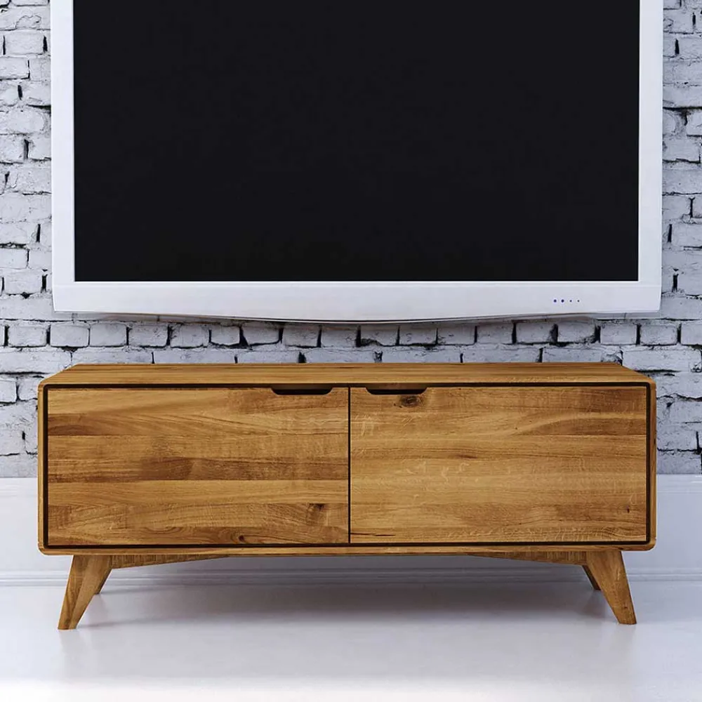 Wohnen Tv & Hifi-Möbel<2-türiges TV Lowboard aus Holz Wildeiche - Eavy I