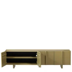 Wohnen Tv & Hifi-Möbel|Lowboards<4-türiges TV Lowboard in Khaki - Biledda