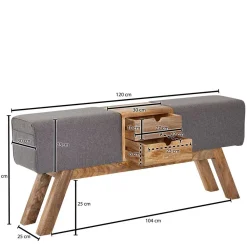 Wohnen Sitzbank<Turnbock Design Bank mit zwei Schubladen - Ruamantico