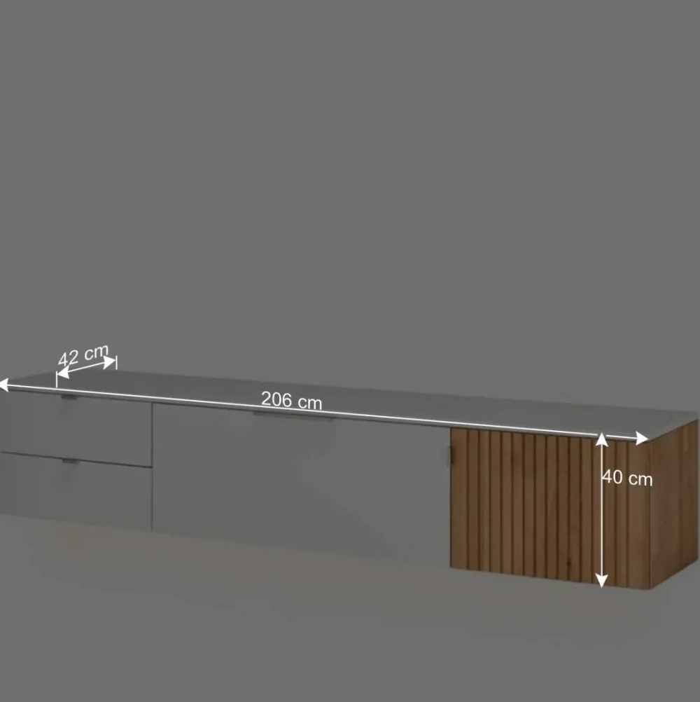 Wohnen Wohnwände<TV Anbauwand Designmöbel Set - Miloris (dreiteilig)