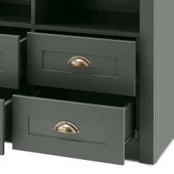 Wohnen Wohnwände<TV Anbauwand in Dunkelgrün - Niestov (dreiteilig)