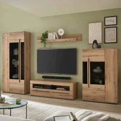 Wohnen Wohnwände<TV Anbauwand in Eiche - Brocus (vierteilig)