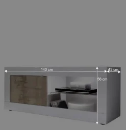 Wohnen Wohnwände<TV Anbauwand Kombination modern - Olvenion (dreiteilig)