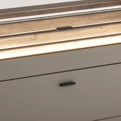 Wohnen Wohnwände<TV Anbauwand Möbel in Grau - Teorina (dreiteilig)