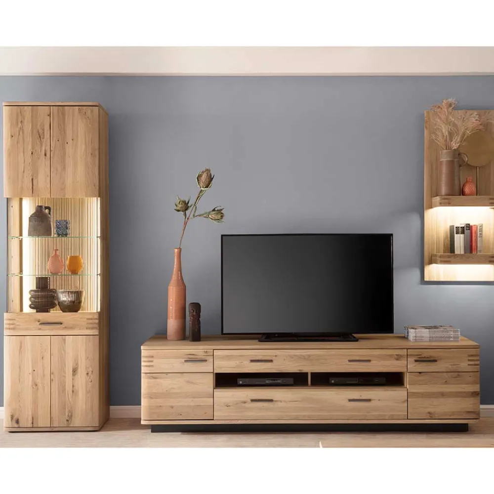 Wohnen Wohnwände<TV Anbauwand Möbel Kombination - Crupean (dreiteilig)