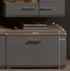 Wohnen Wohnwände<TV Anbauwand Möbel mit LED Licht - Fraguca (fünfteilig)