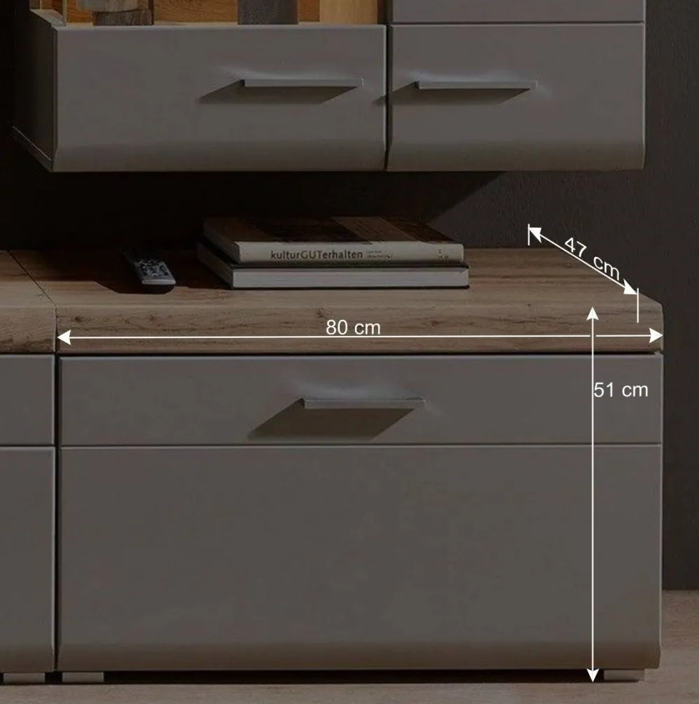 Wohnen Wohnwände<TV Anbauwand Möbel mit LED Licht - Fraguca (fünfteilig)