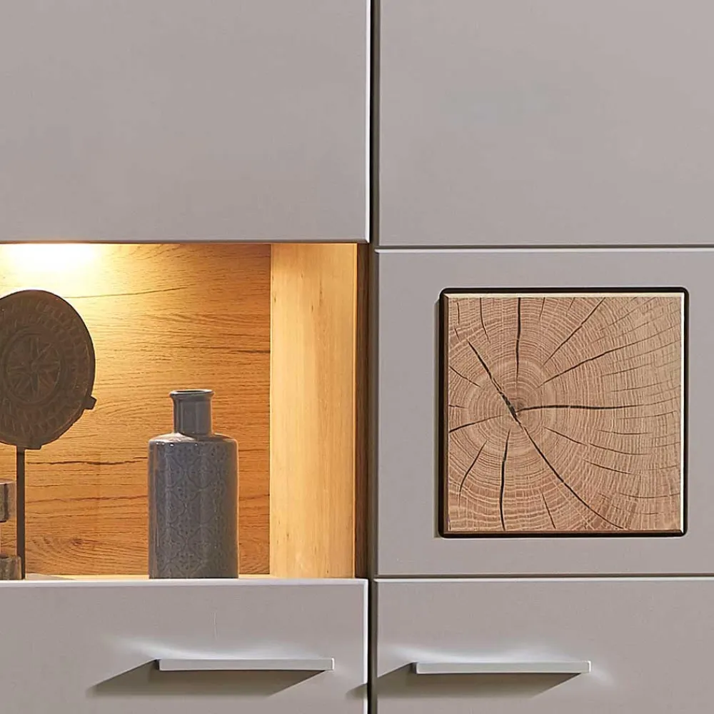 Wohnen Wohnwände<TV Anbauwand Möbel mit LED Licht - Fraguca (fünfteilig)