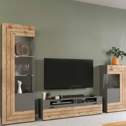 Wohnen Wohnwände<TV Anbauwand Möbel-Kombi modern - Scarlett (dreiteilig)