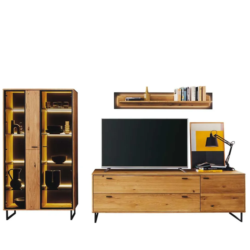 Wohnen Wohnwände<TV Anbauwand Schränke - Flacona (dreiteilig)