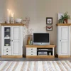 Wohnen Wohnwände<TV Anbauwand Sibiuta in Weiß Kiefer teilmassiv (dreiteilig)