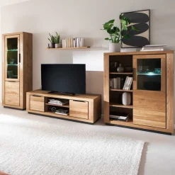 Wohnen Wohnwände<TV Anbauwand teilmassiv Set - Vlacoma (vierteilig)
