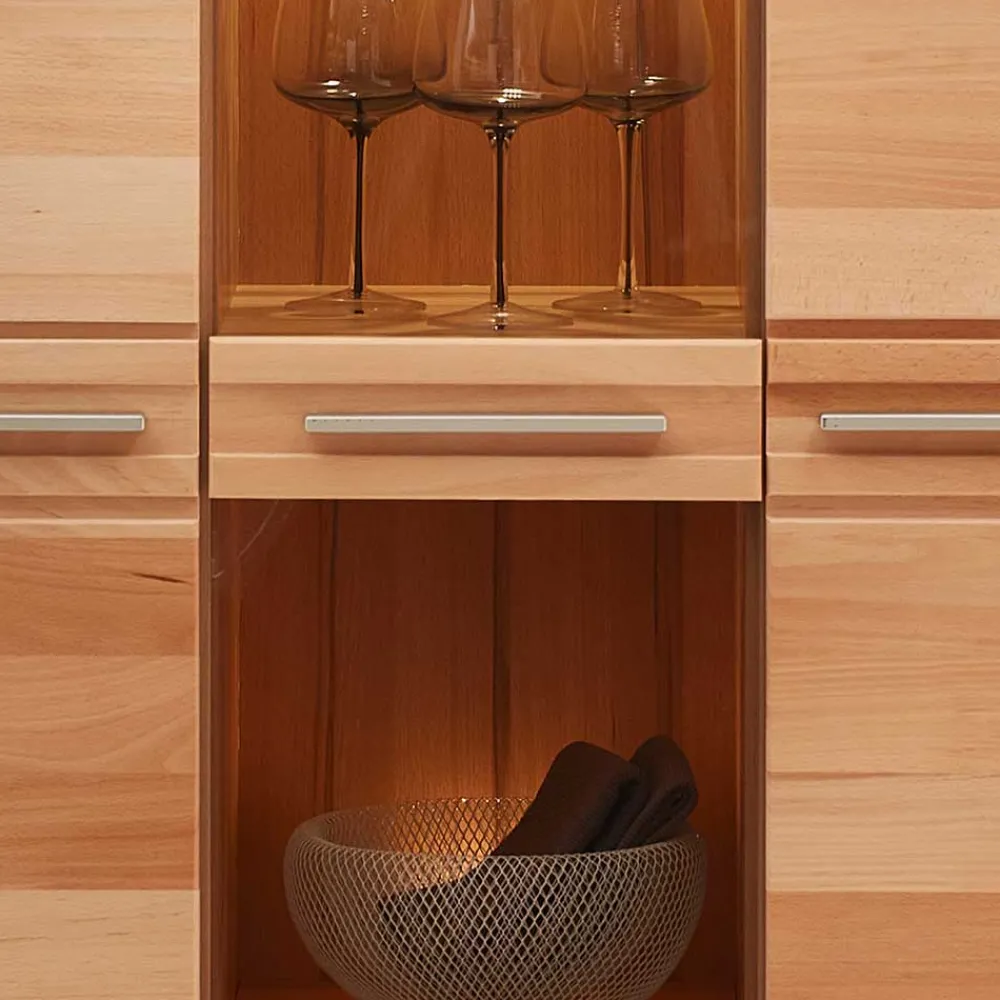 Wohnen Wohnwände<TV Board & Highboard & Hängeregal Set - Amyonta (dreiteilig)